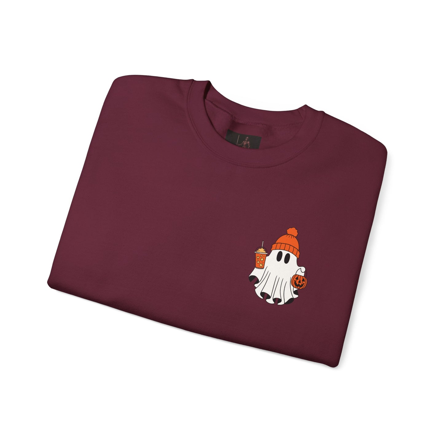 Friday Knights- Ghost in a Beanie Crewneck Sweatshirt