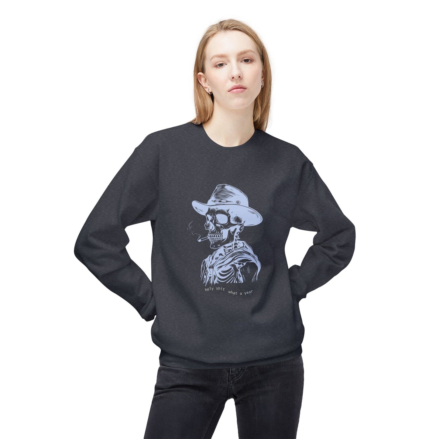 Friday Knights - Holy sh*t what a year Skeleton Crewneck fleece Sweatshirt
