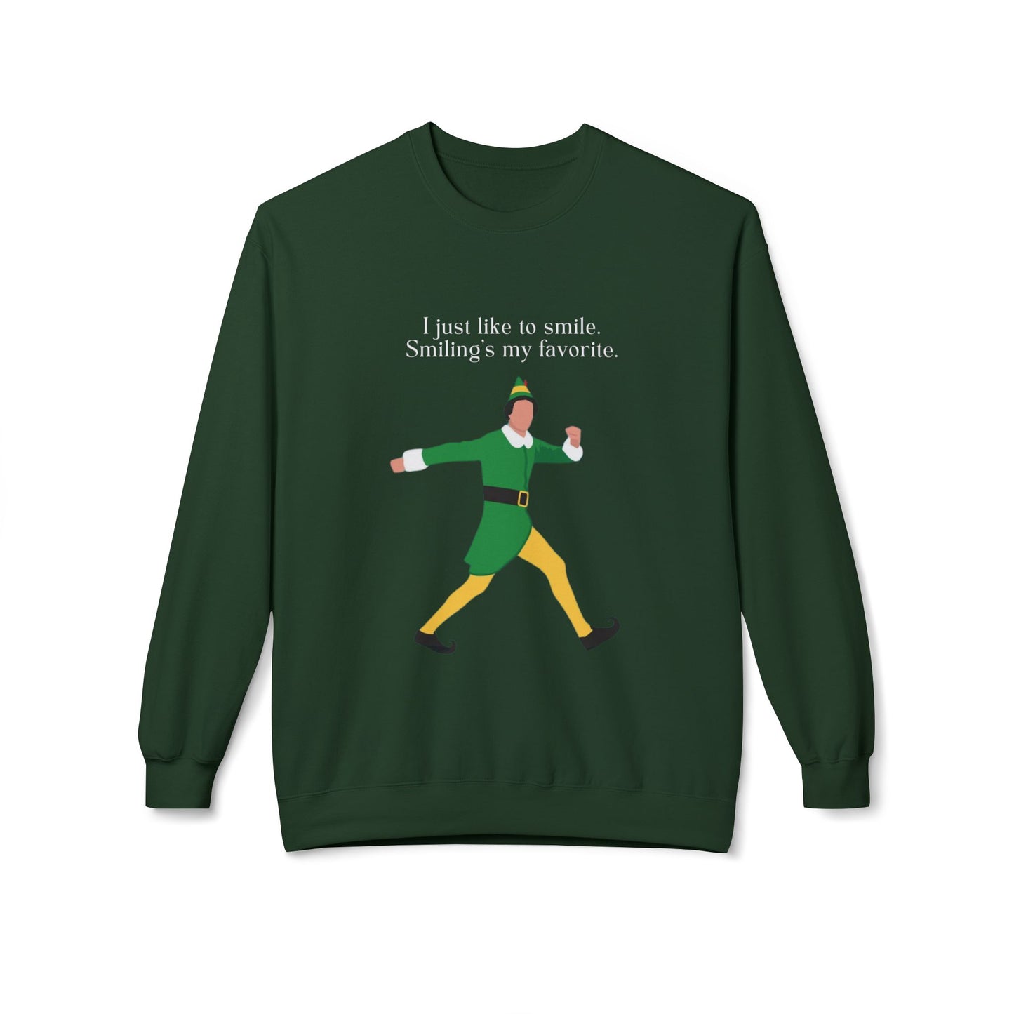 Friday Knights -  I just like smiling ELF Fleece Crewneck Sweatshirt