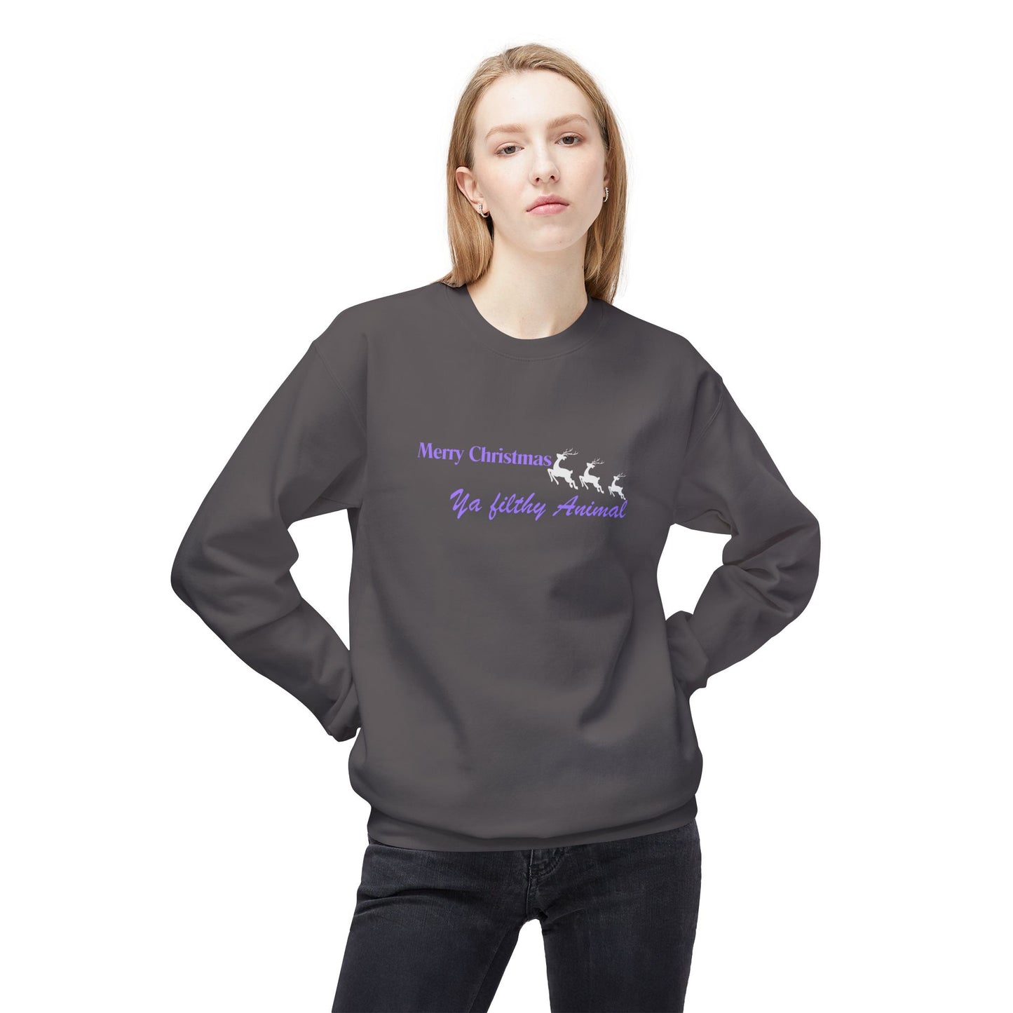 Friday Knights - "Merry Christmas Ya Filthy Animal" Cozy fleece Crewneck