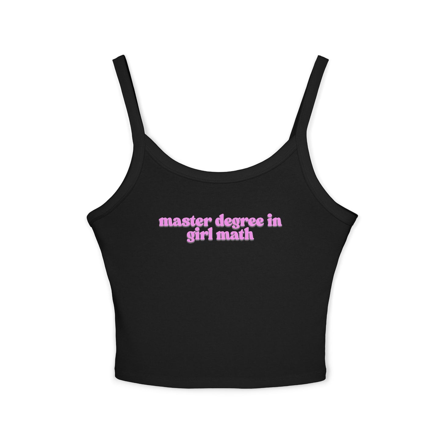 Friday Knights - Master Degree in Girl Math Spaghetti Strap Tank Top
