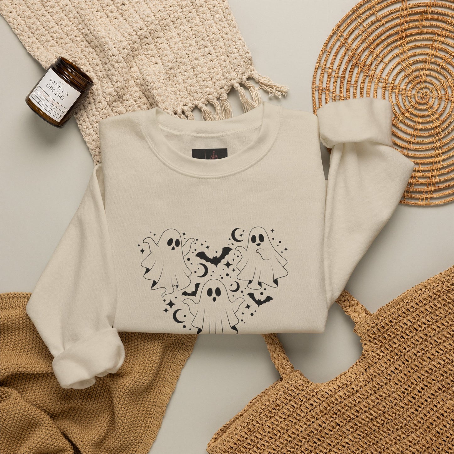 Friday Knights - Crescent Moon Heart Crewneck Sweatshirt