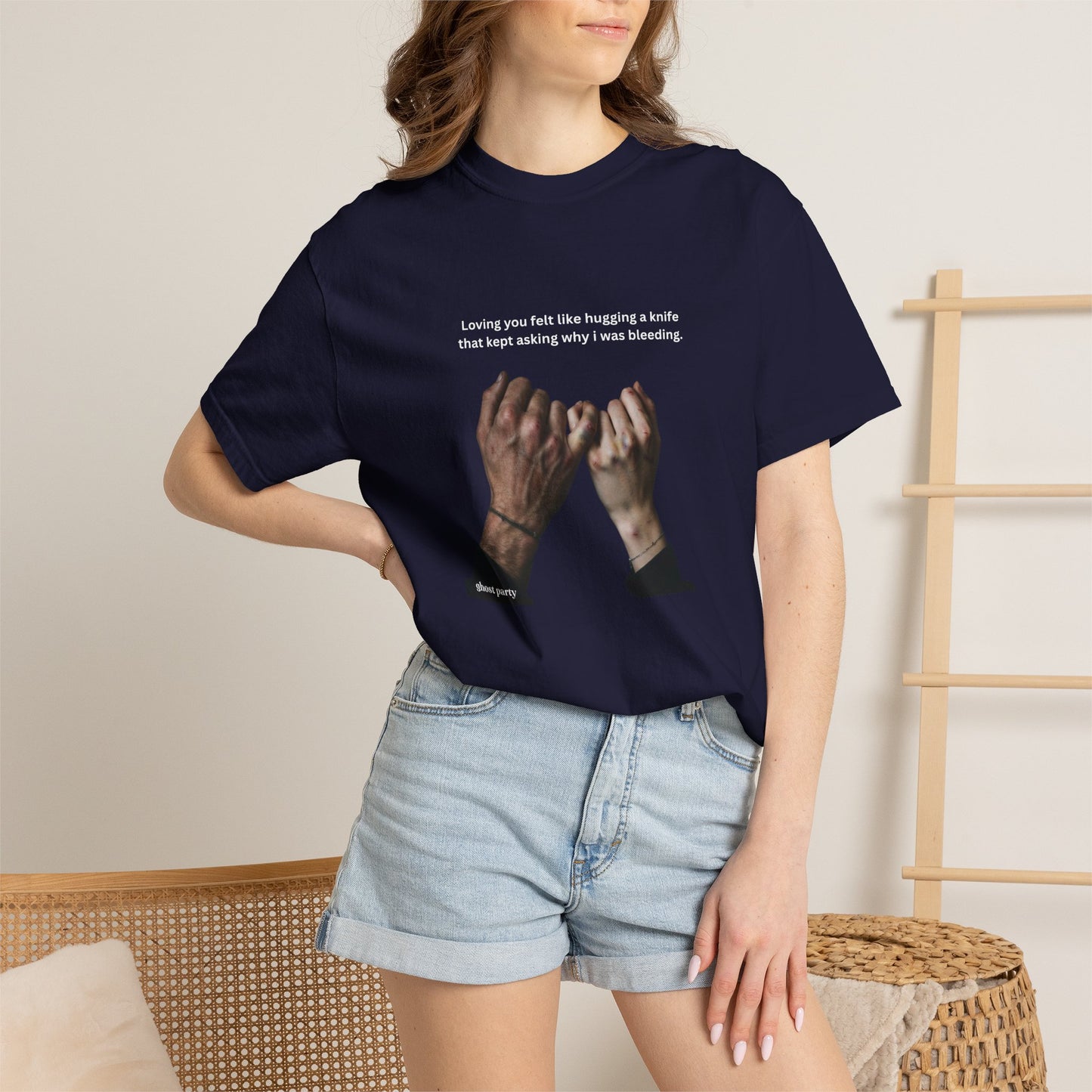 "Loving you felt like hugging a knife" tee