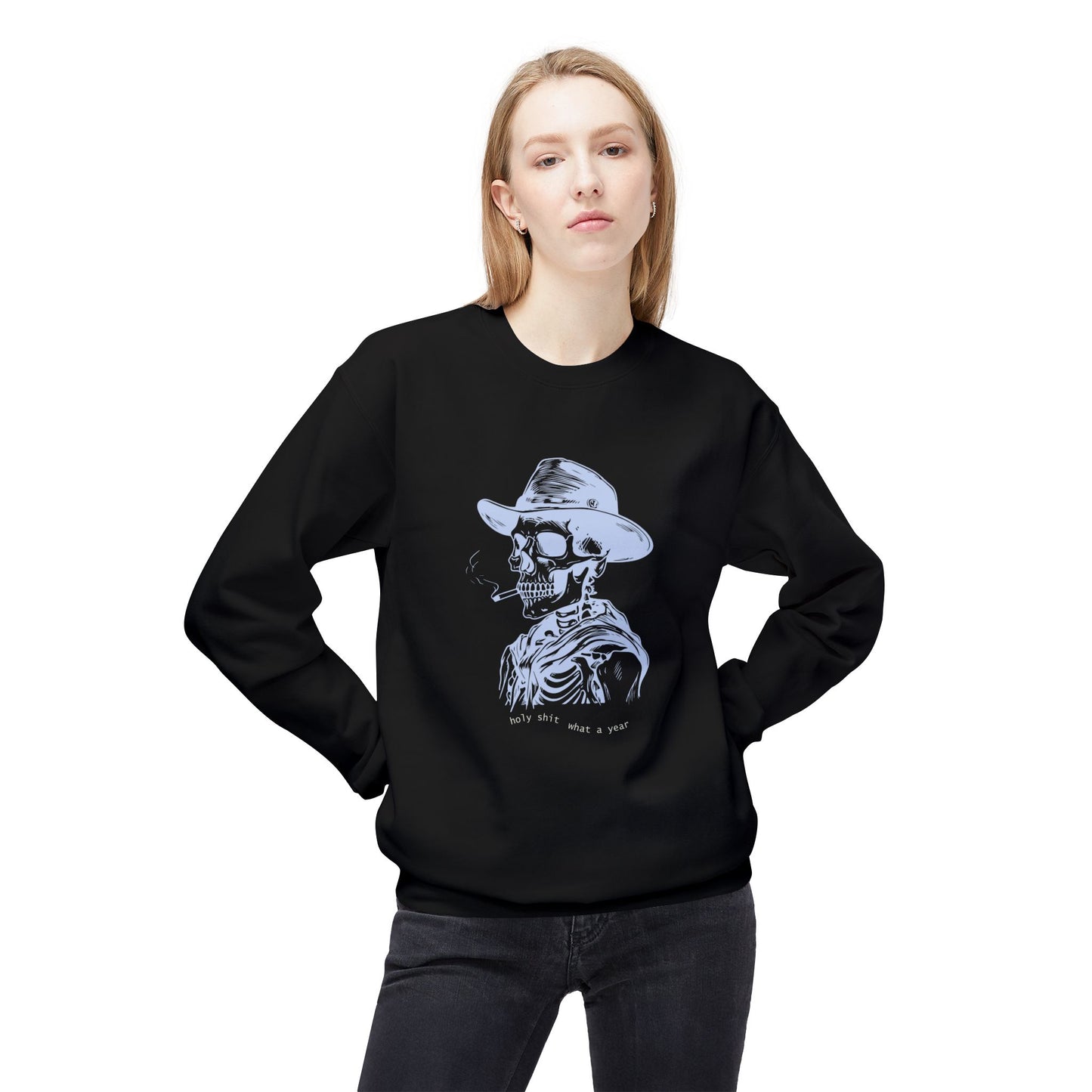 Friday Knights - Holy sh*t what a year Skeleton Crewneck fleece Sweatshirt