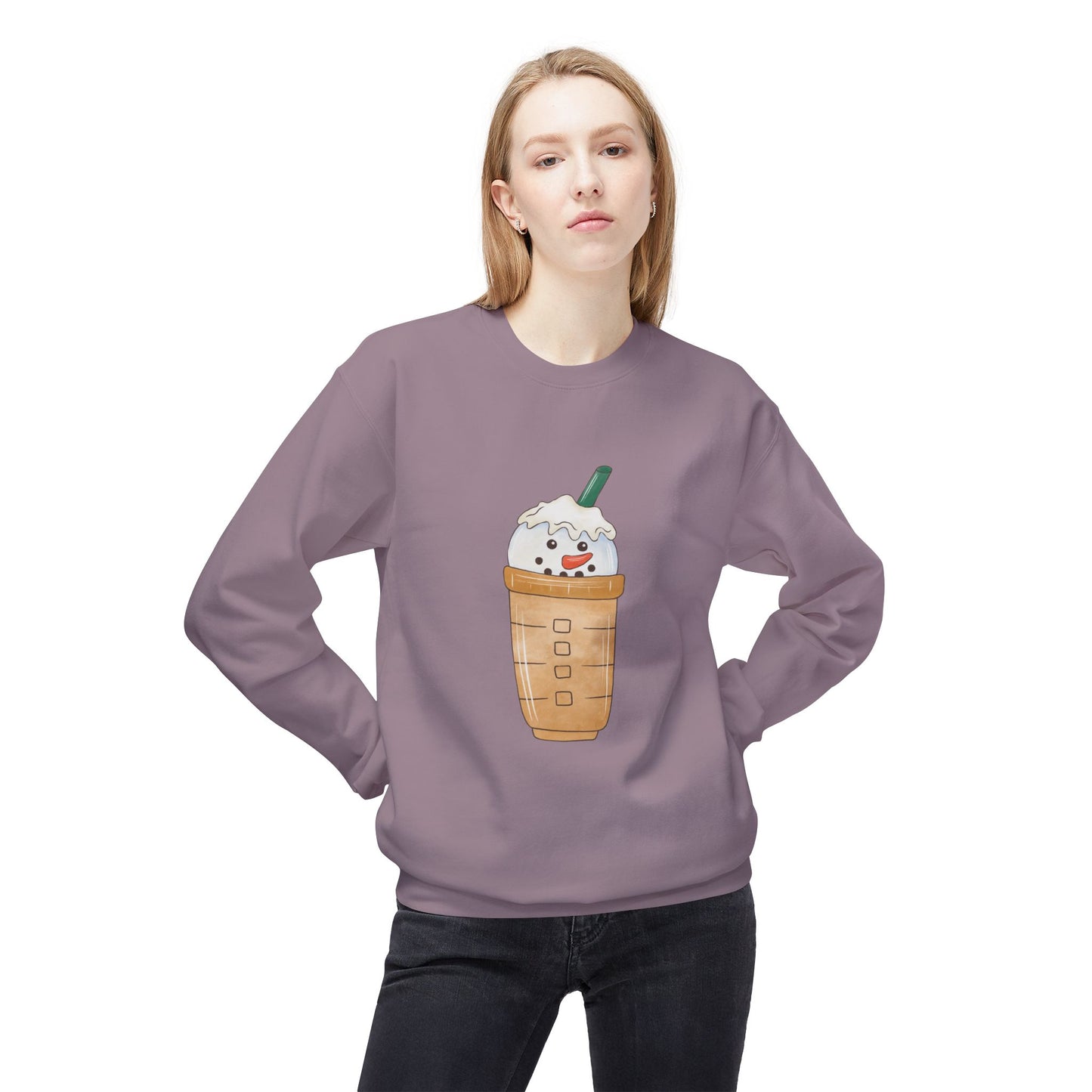 Friday Knights -  Snowman Coffee Cup Frappe fleece Sweatshirt