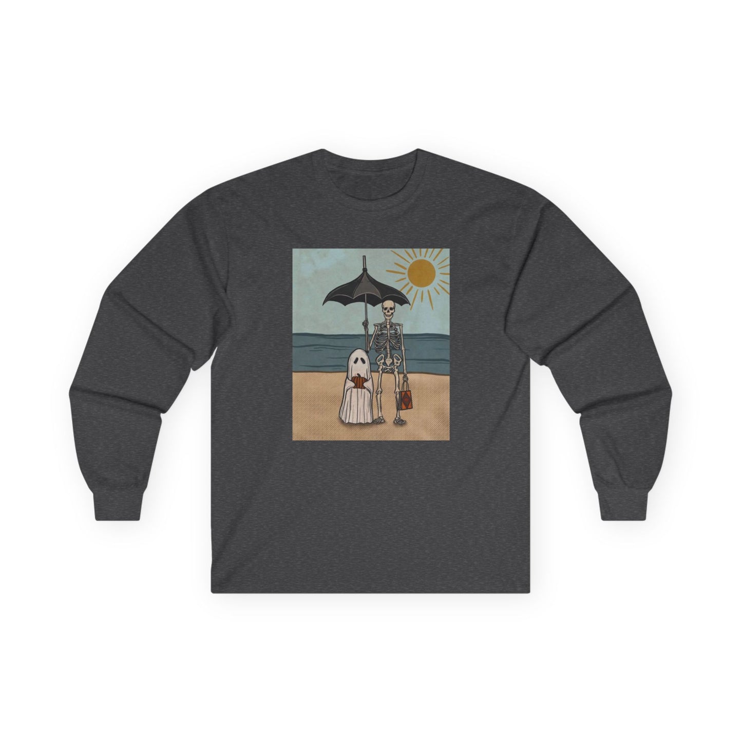 beach skeleton and ghost