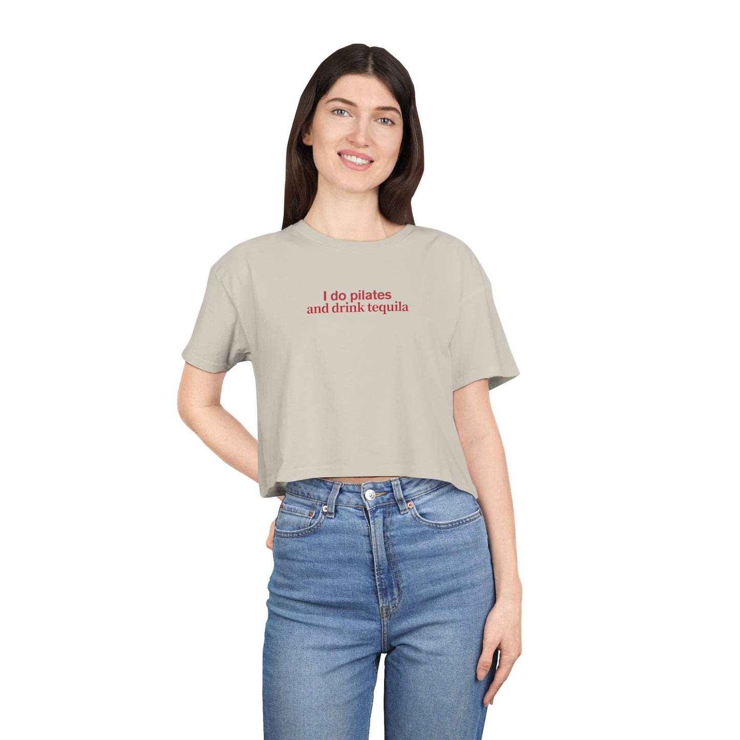 Friday Knights - I do pilates and drink tequila crop top