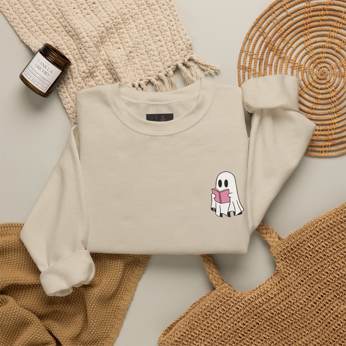 Friday Knights - Ghost Reading Crewneck Sweatshirt