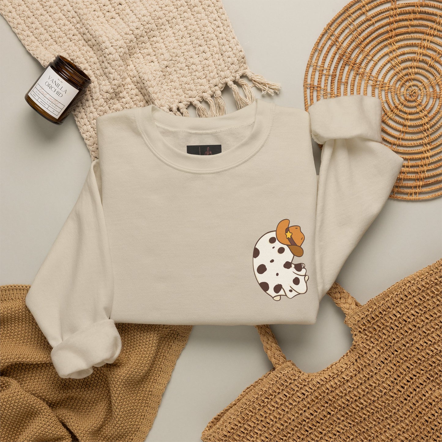 Friday Knights - Cow Spot Ghost Crewneck Sweatshirt