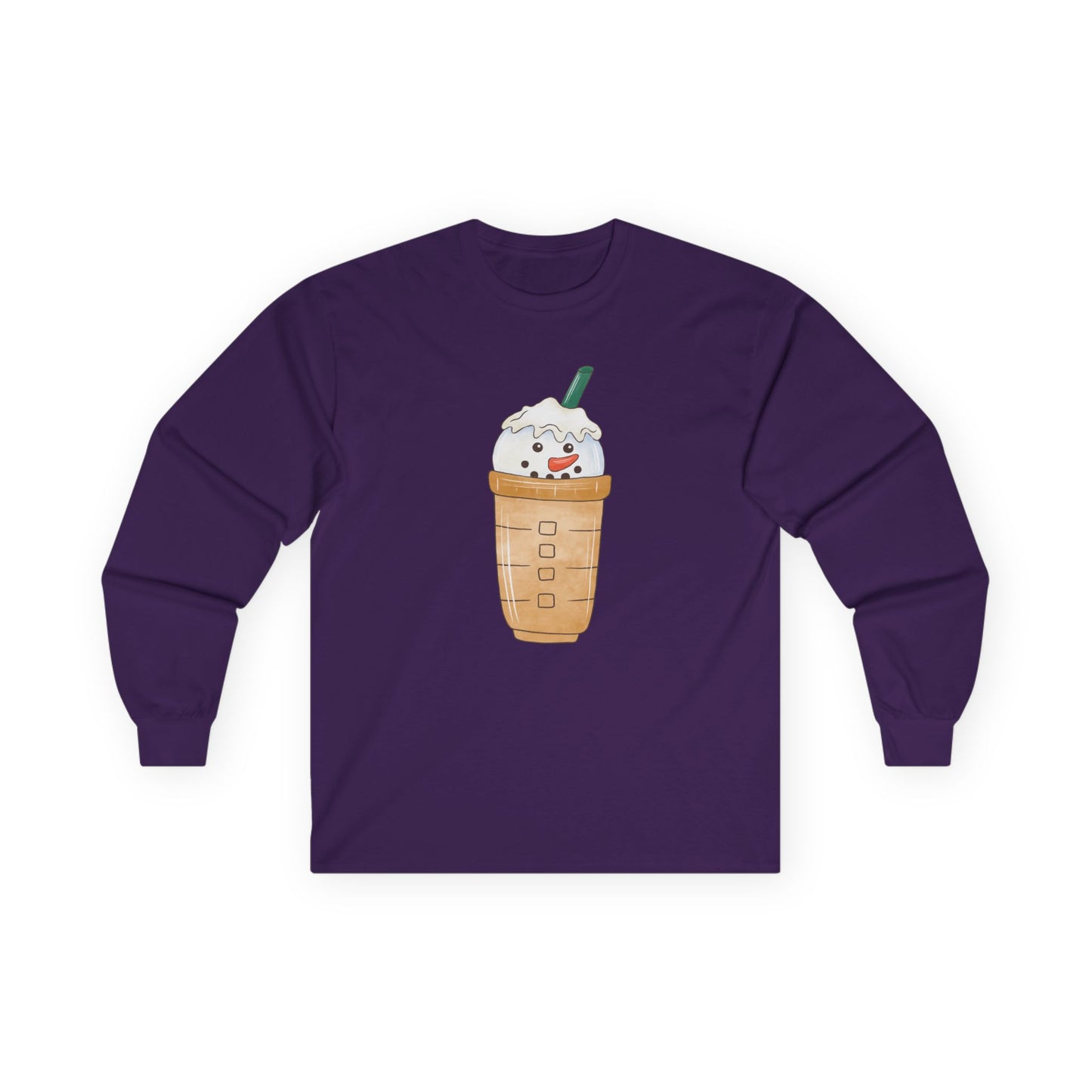 Friday Knights - Kawaii Snowman Frappuccino Long Sleeve Tee NONFLEECE