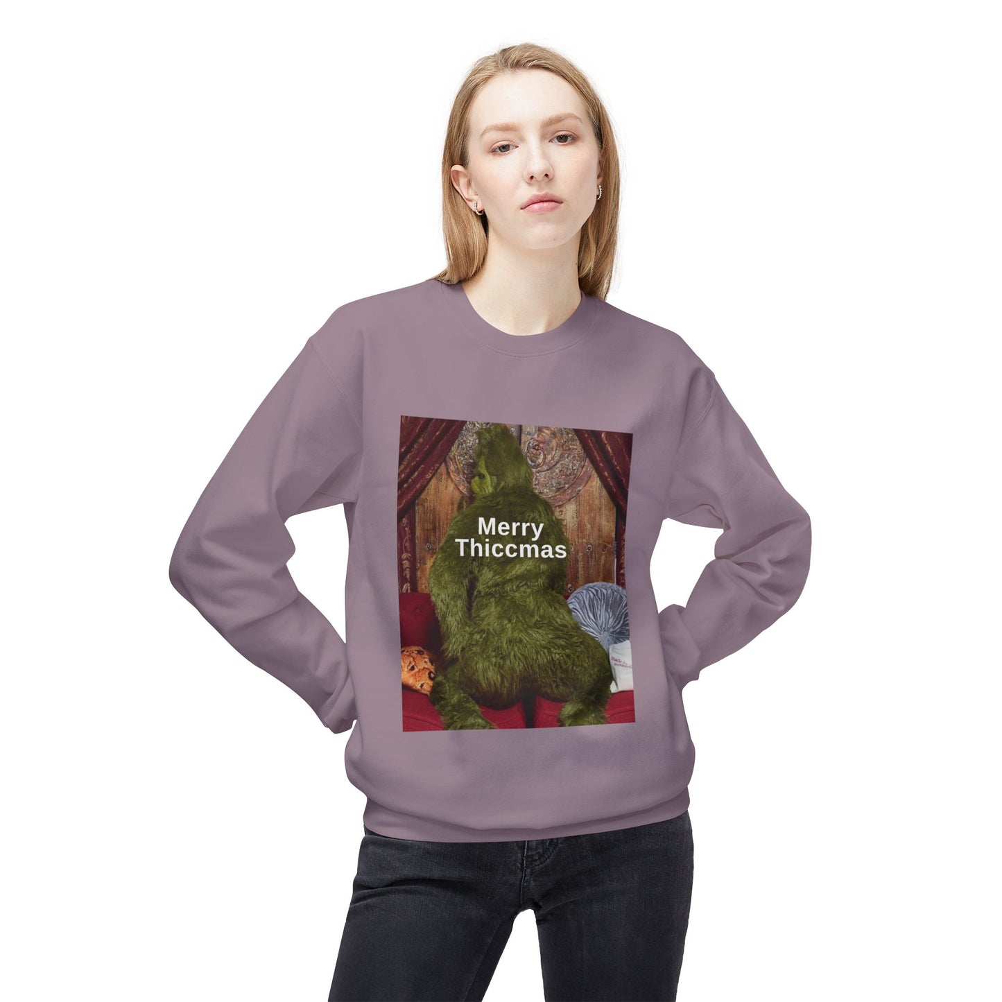 Friday Knights -  Merry Thiccmas grinch fleece sweater