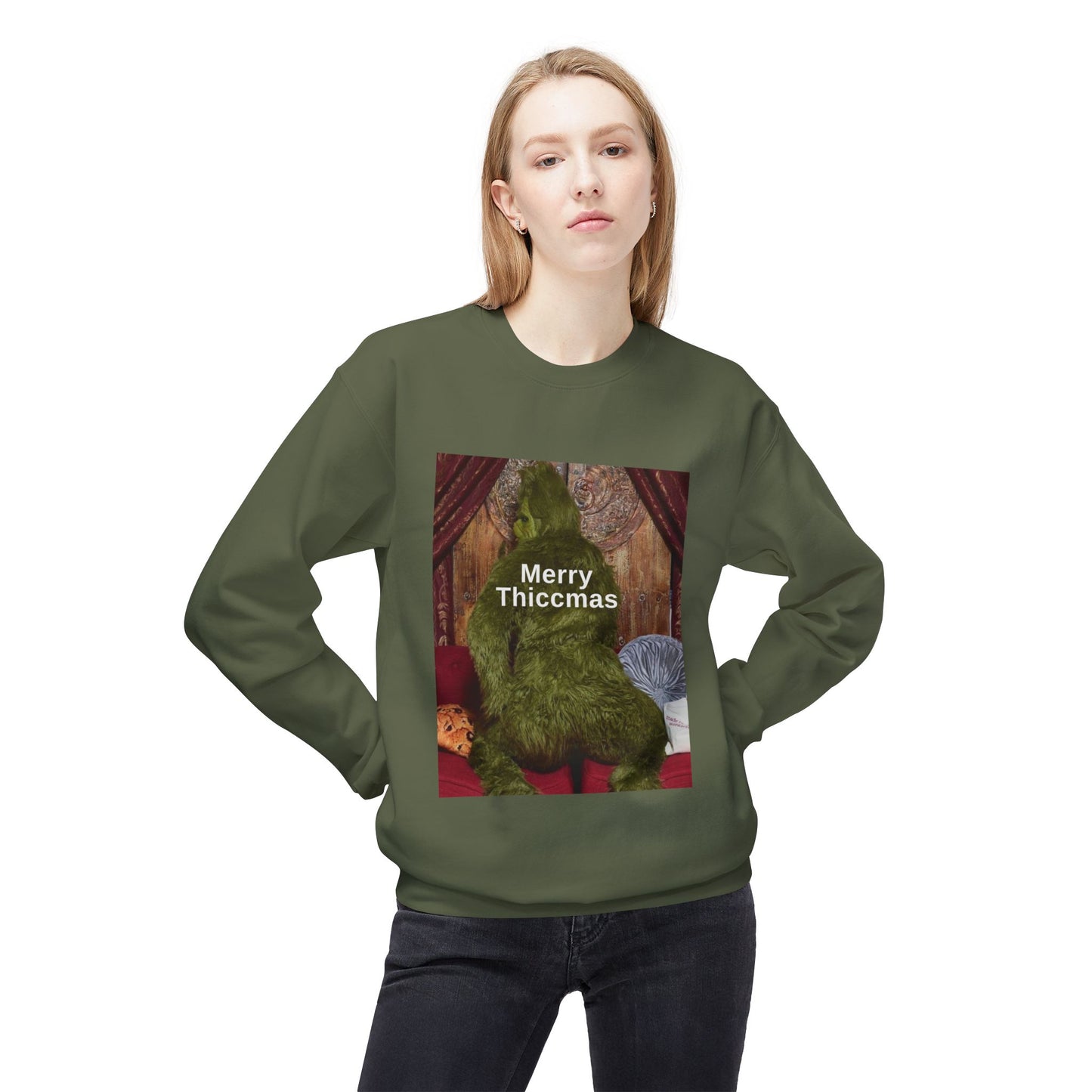 Friday Knights -  Merry Thiccmas grinch fleece sweater