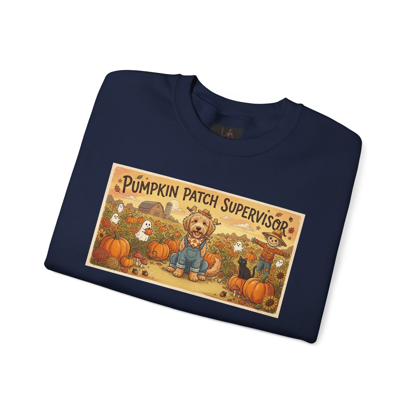 Friday Knights - Golden Doodle Pumpkin Patch Supervisor Crewneck Sweatshirt