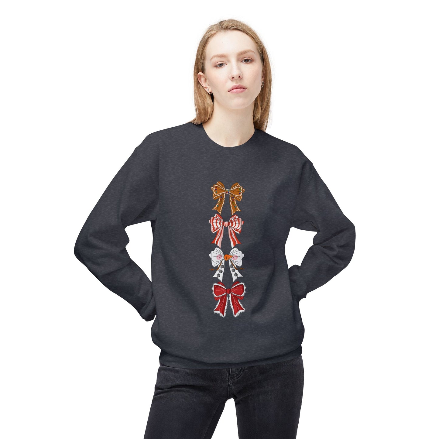 Friday Knights - Holiday Bows Fleece Crewneck Sweatshirt