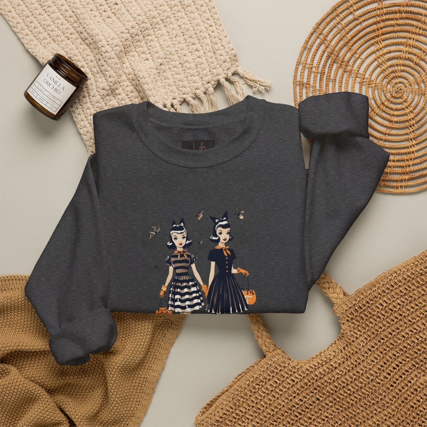 Friday Knights - Vintage Halloween Witch Sisters Sweatshirt