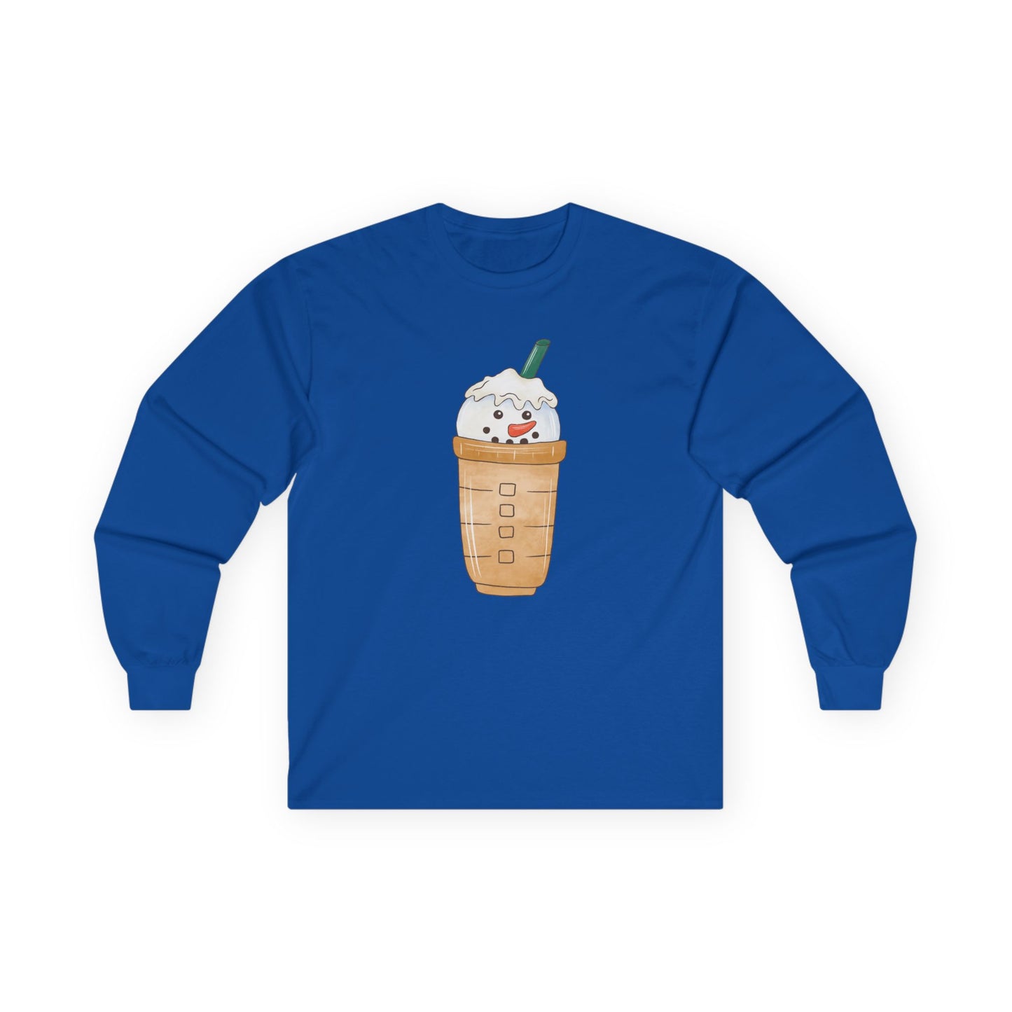 Friday Knights - Kawaii Snowman Frappuccino Long Sleeve Tee NONFLEECE