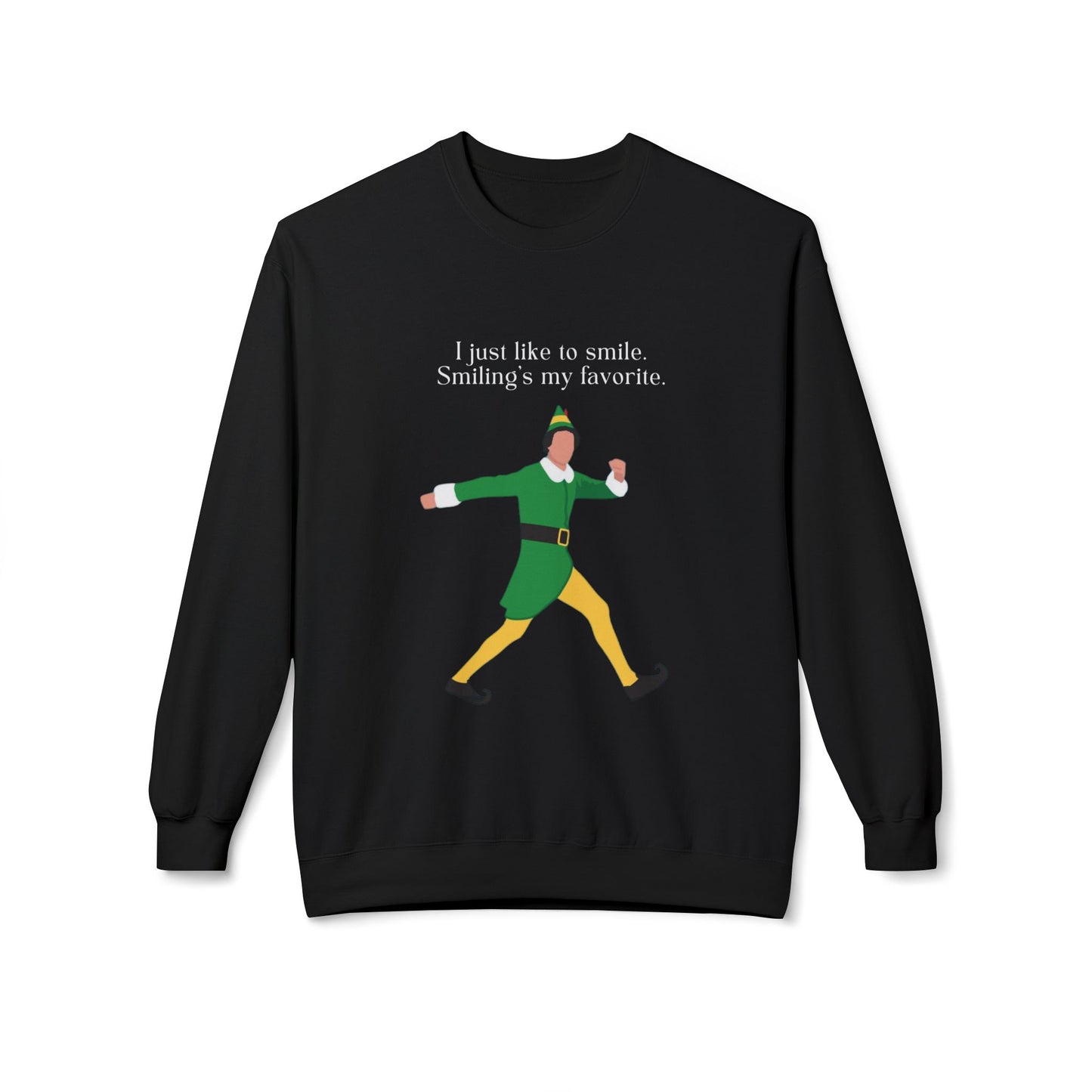 Friday Knights -  I just like smiling ELF Fleece Crewneck Sweatshirt