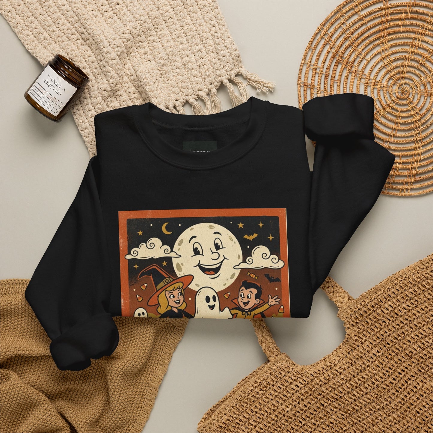 Friday Knights - Halloween Retro Crewneck Sweatshirt Trick Or Treaters