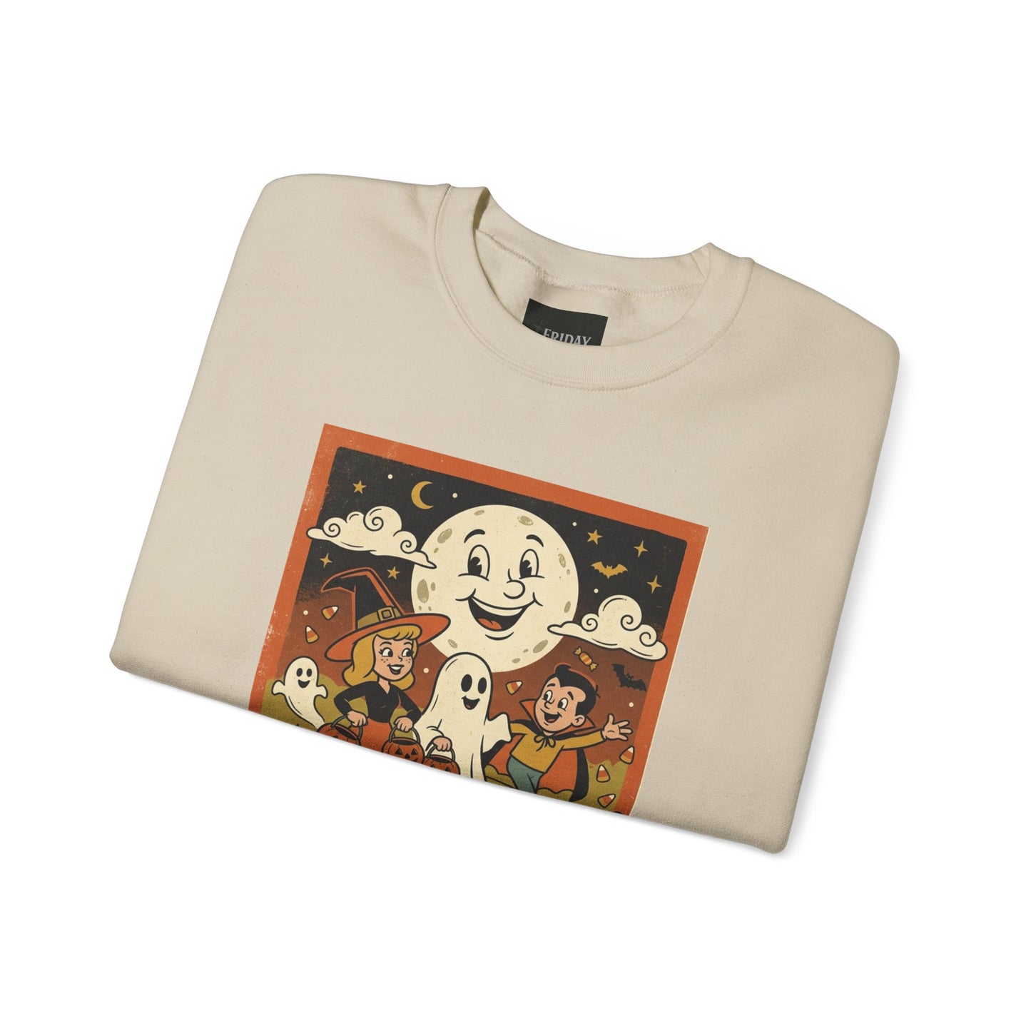 Friday Knights - Halloween Retro Crewneck Sweatshirt Trick Or Treaters
