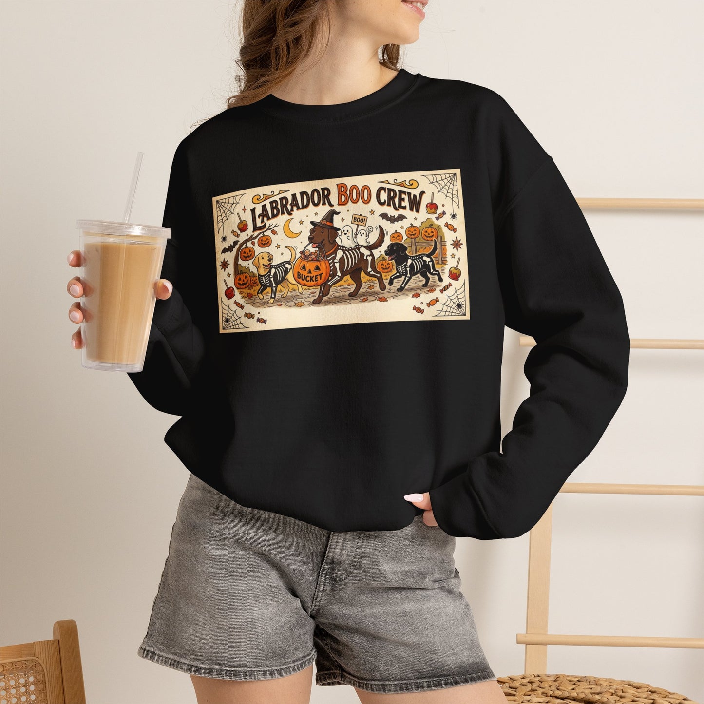 Friday Knights - Labrador Boo Crew Halloween Sweatshirt