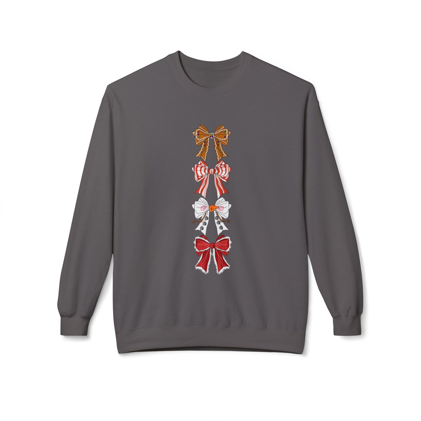 Friday Knights - Holiday Bows Fleece Crewneck Sweatshirt