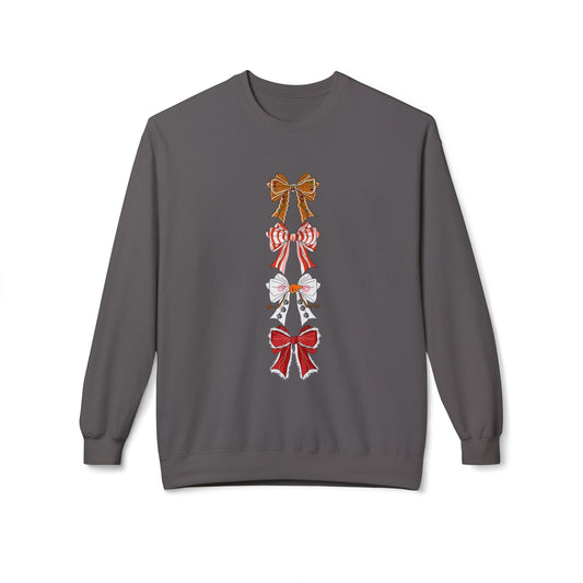 Friday Knights - Holiday Bows Fleece Crewneck Sweatshirt