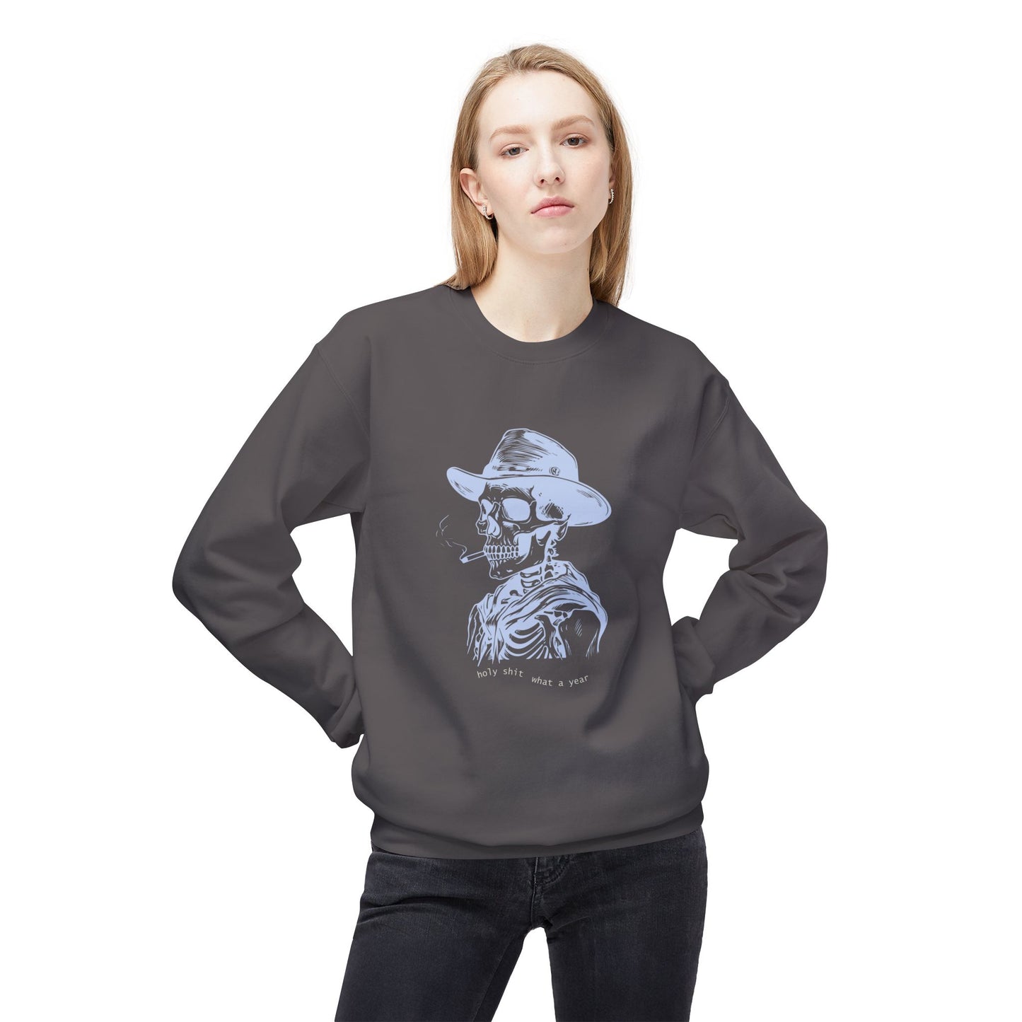Friday Knights - Holy sh*t what a year Skeleton Crewneck fleece Sweatshirt