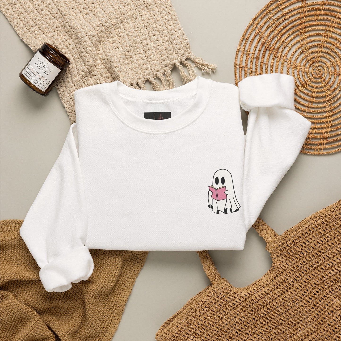 Friday Knights - Ghost Reading Crewneck Sweatshirt