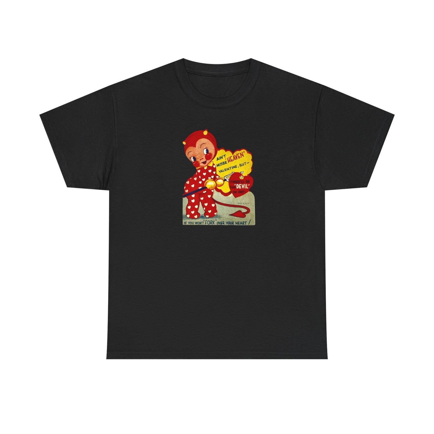 Friday Knights - Fork your heart Devil tee vintage Graphic T-Shirt
