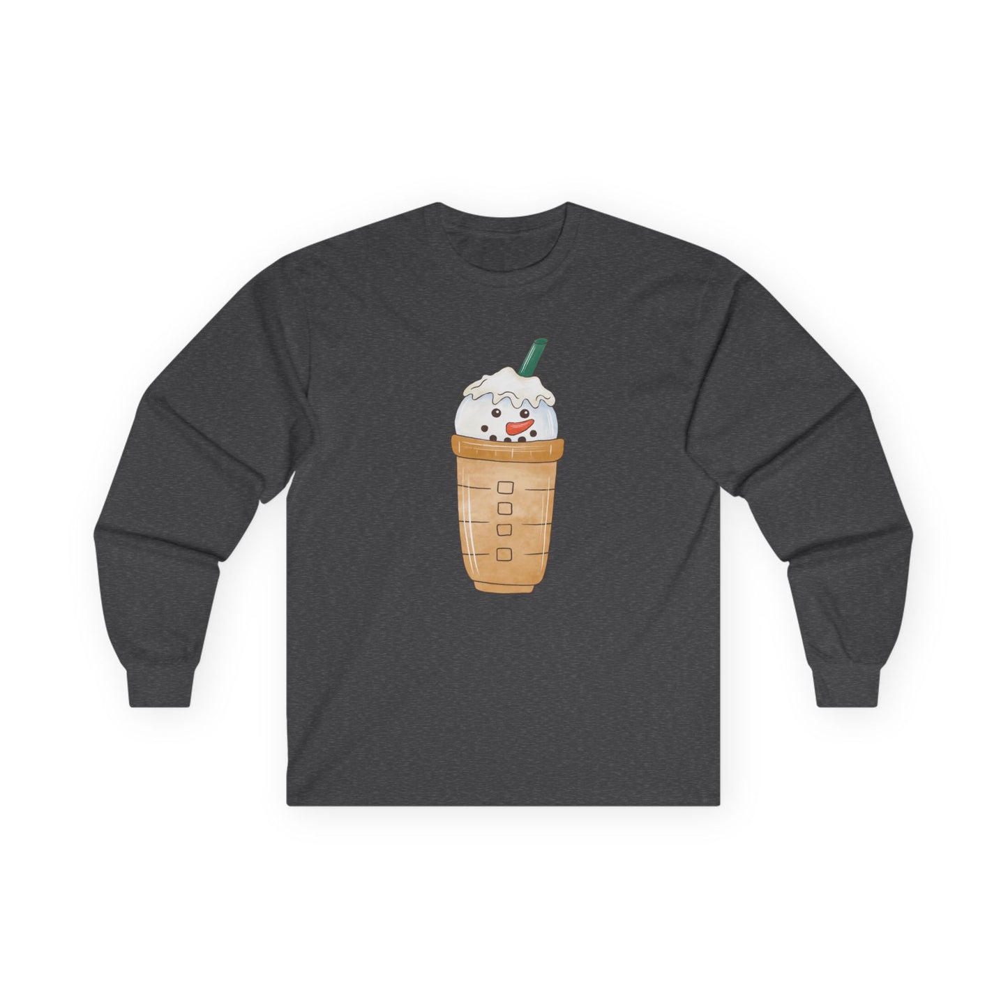 Friday Knights - Kawaii Snowman Frappuccino Long Sleeve Tee NONFLEECE
