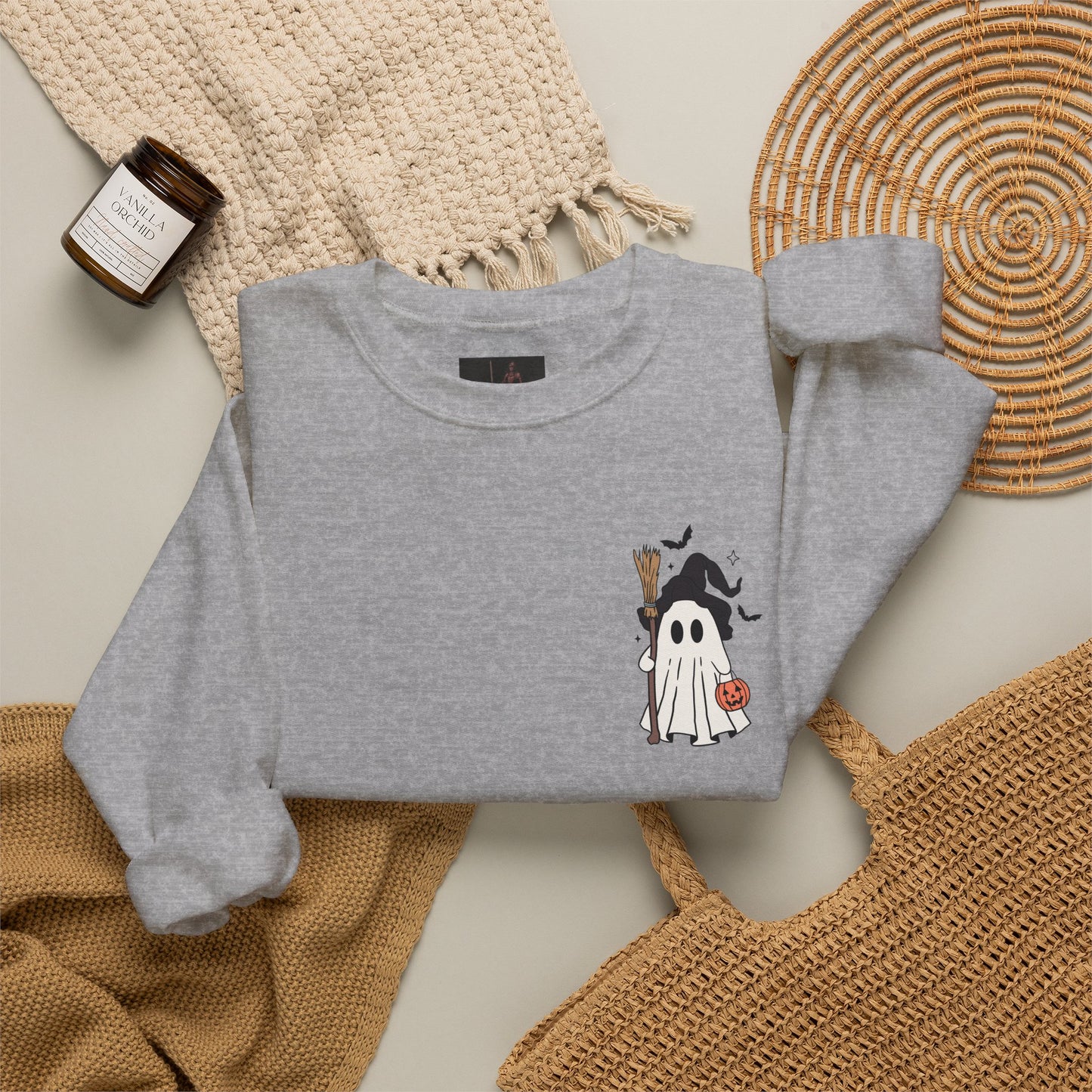 Friday Knights - Ghost in a Witch Hat Crewneck Sweatshirt