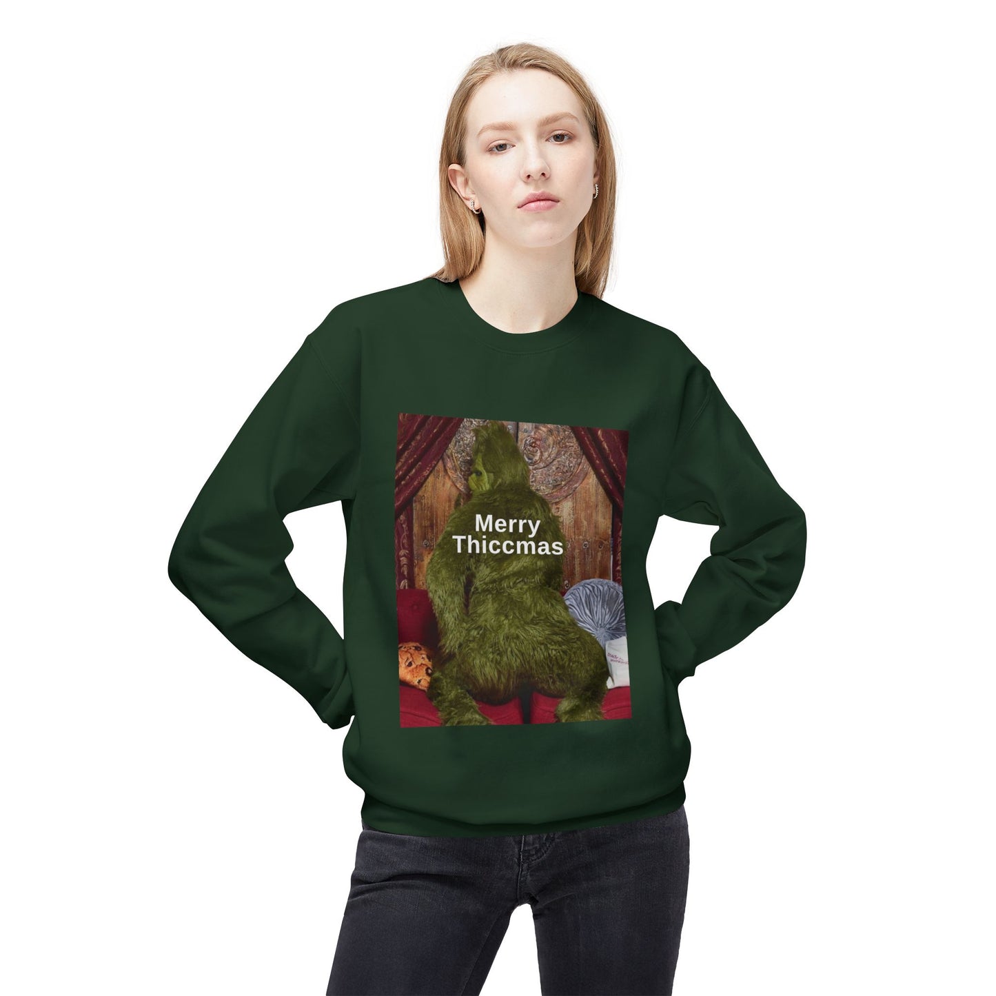 Friday Knights -  Merry Thiccmas grinch fleece sweater