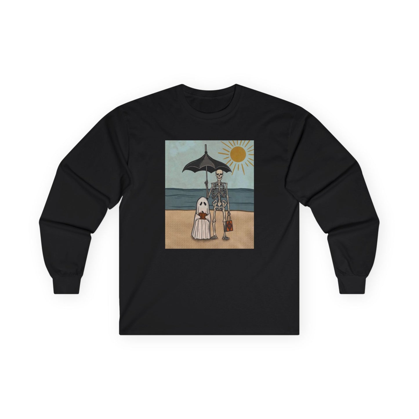 beach skeleton and ghost