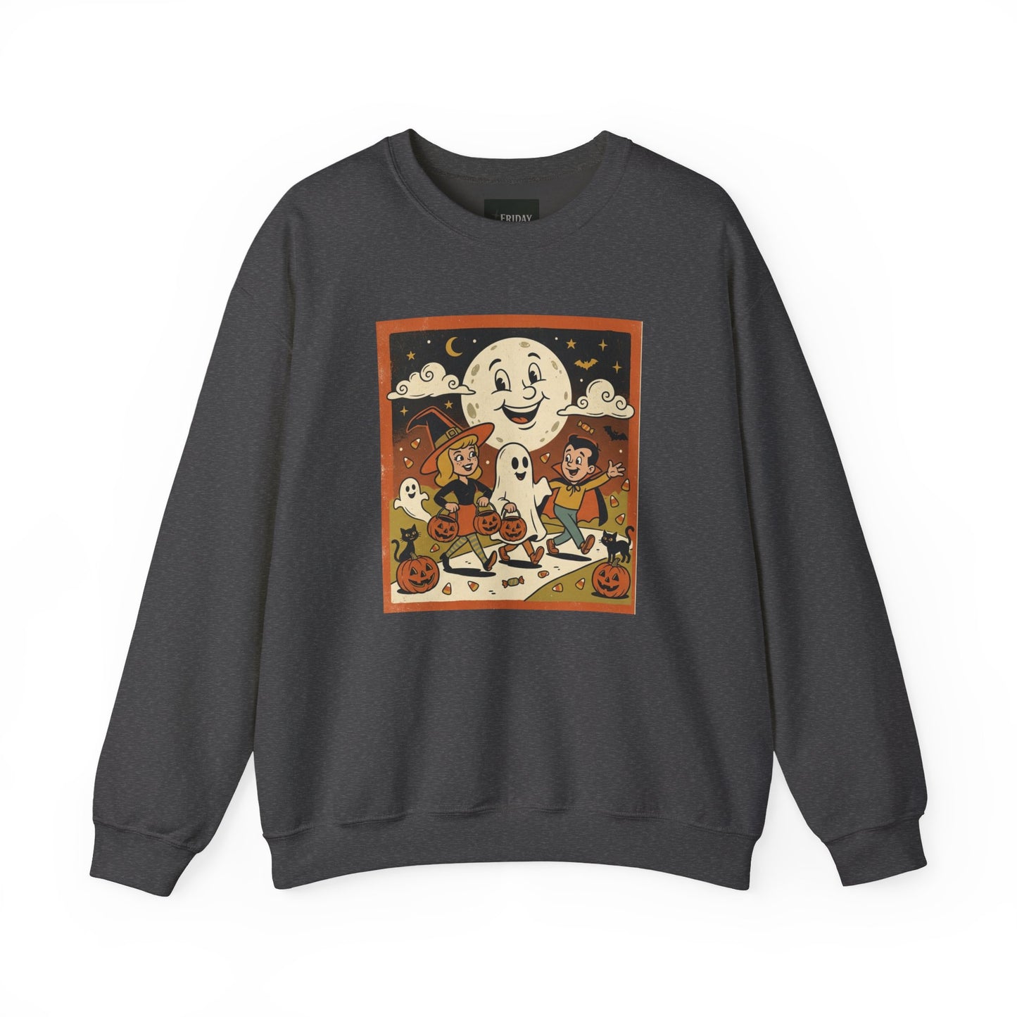 Friday Knights - Halloween Retro Crewneck Sweatshirt Trick Or Treaters