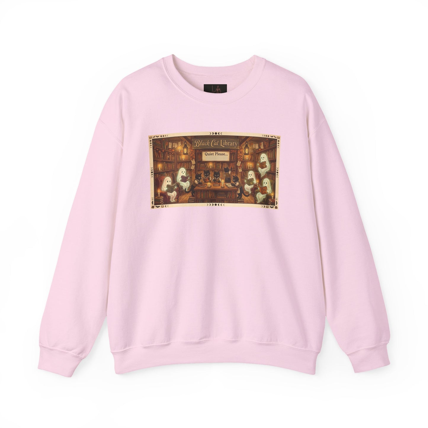 Friday Knights - Black Cat Library Crewneck Sweatshirt