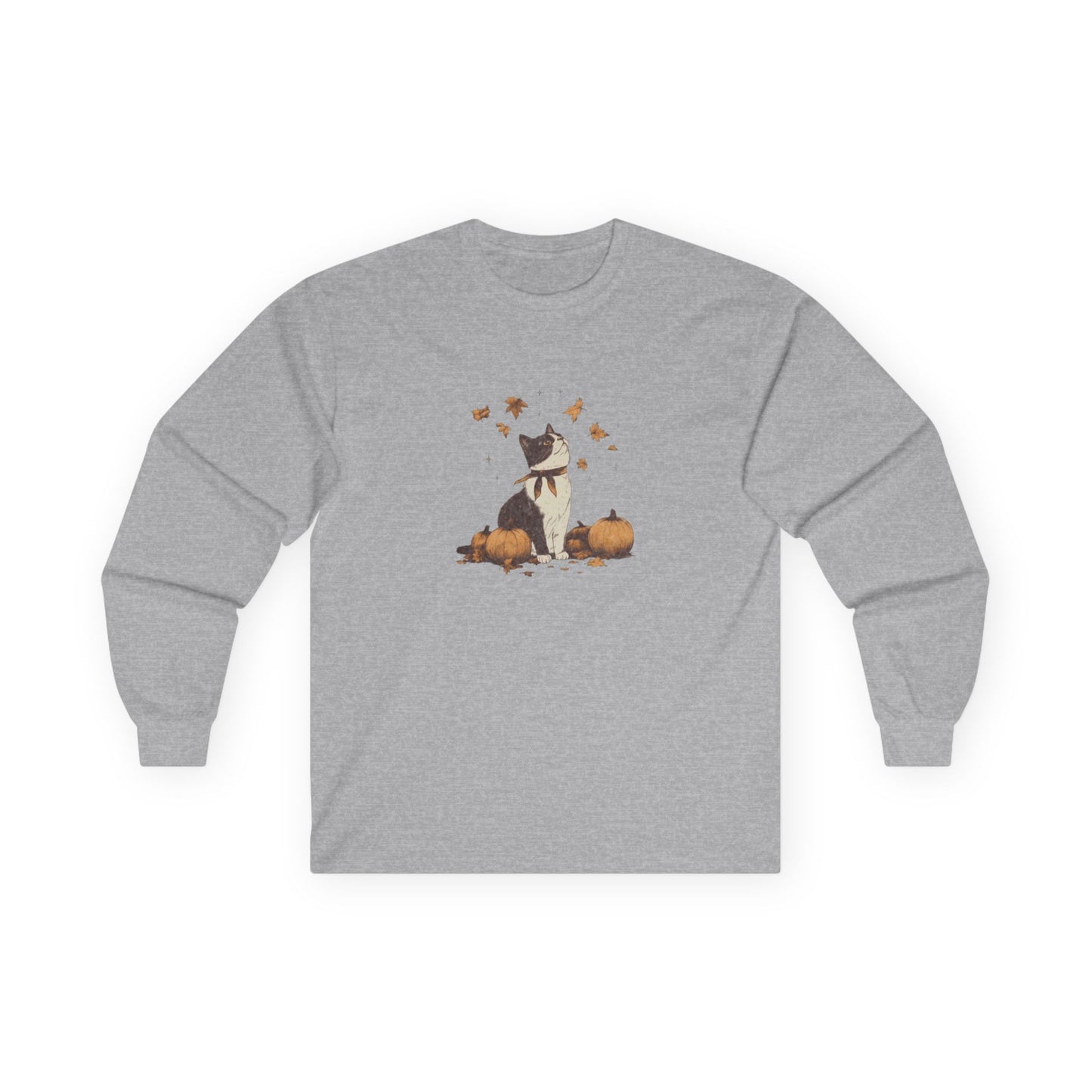 Cozy Fall Cat Long Sleeve Tee vintage