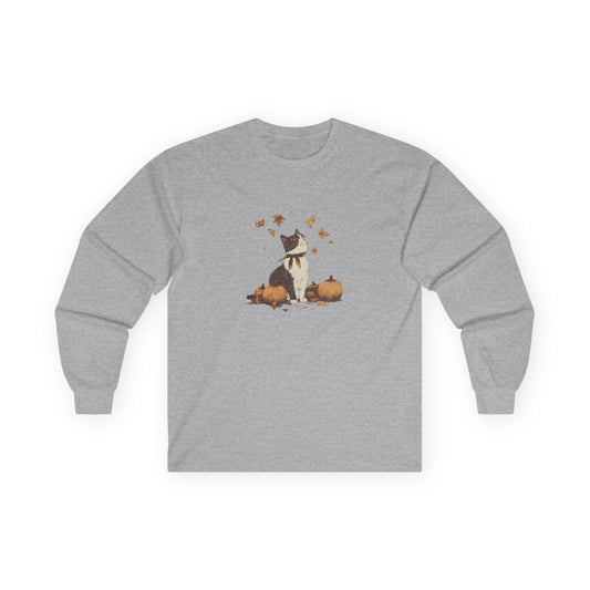 Cozy Fall Cat Long Sleeve Tee vintage
