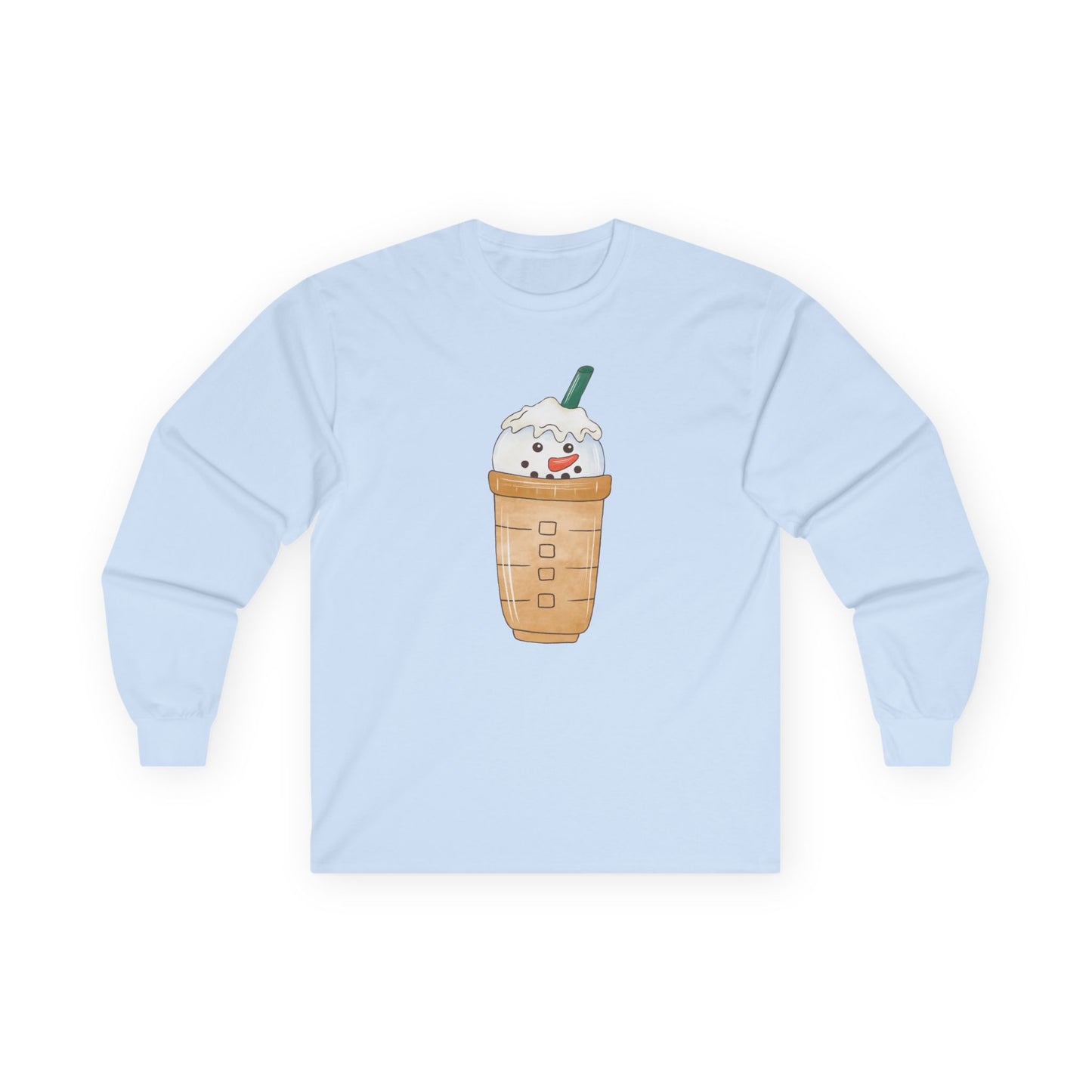 Friday Knights - Kawaii Snowman Frappuccino Long Sleeve Tee NONFLEECE