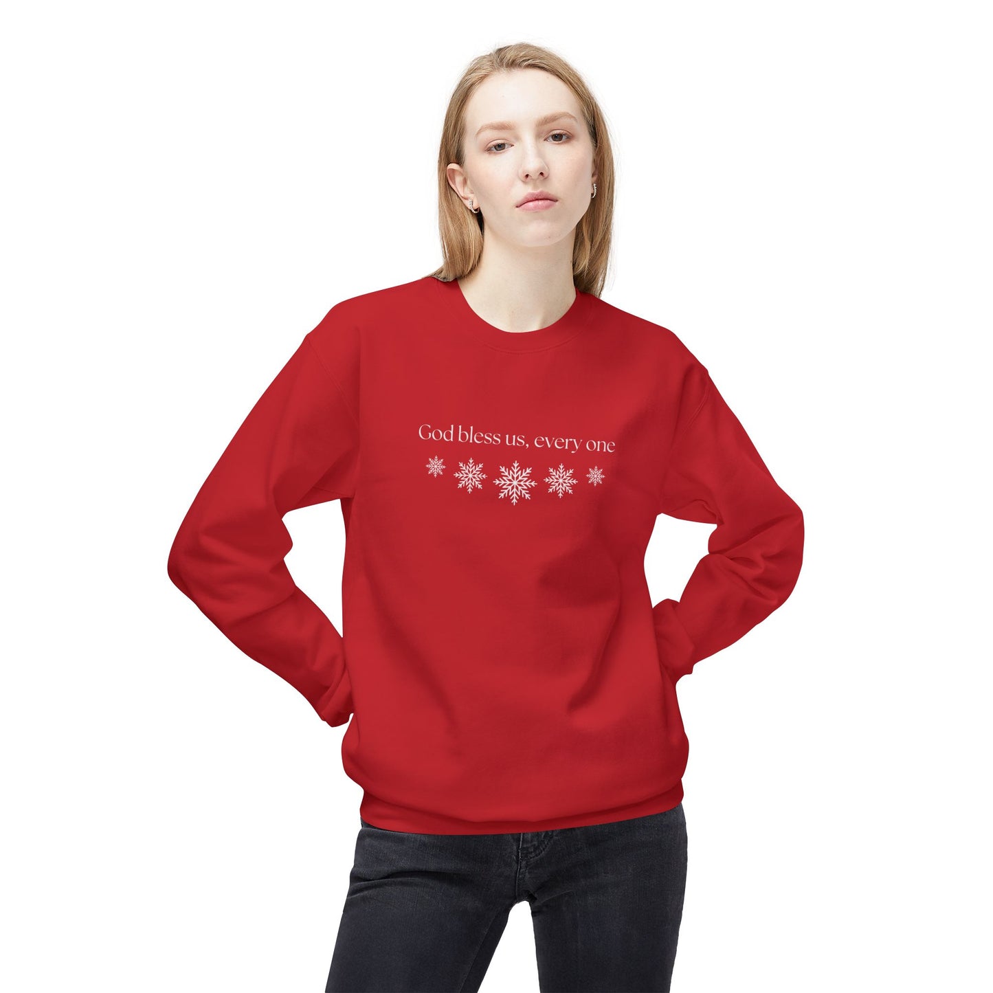 Friday Knights - God bless us, every one Snowflake Holiday fleece Pullover