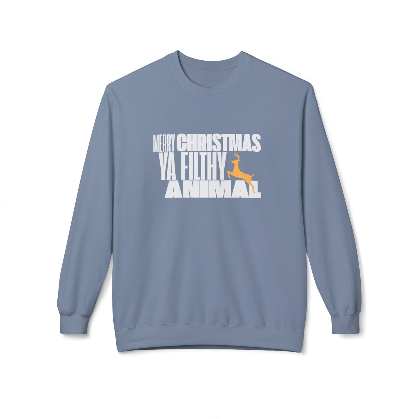 Friday Knights - Merry Christmas ya filthy Animal Fleece Crewneck Sweatshirt