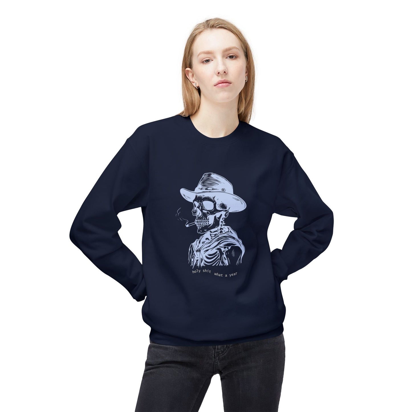 Friday Knights - Holy sh*t what a year Skeleton Crewneck fleece Sweatshirt