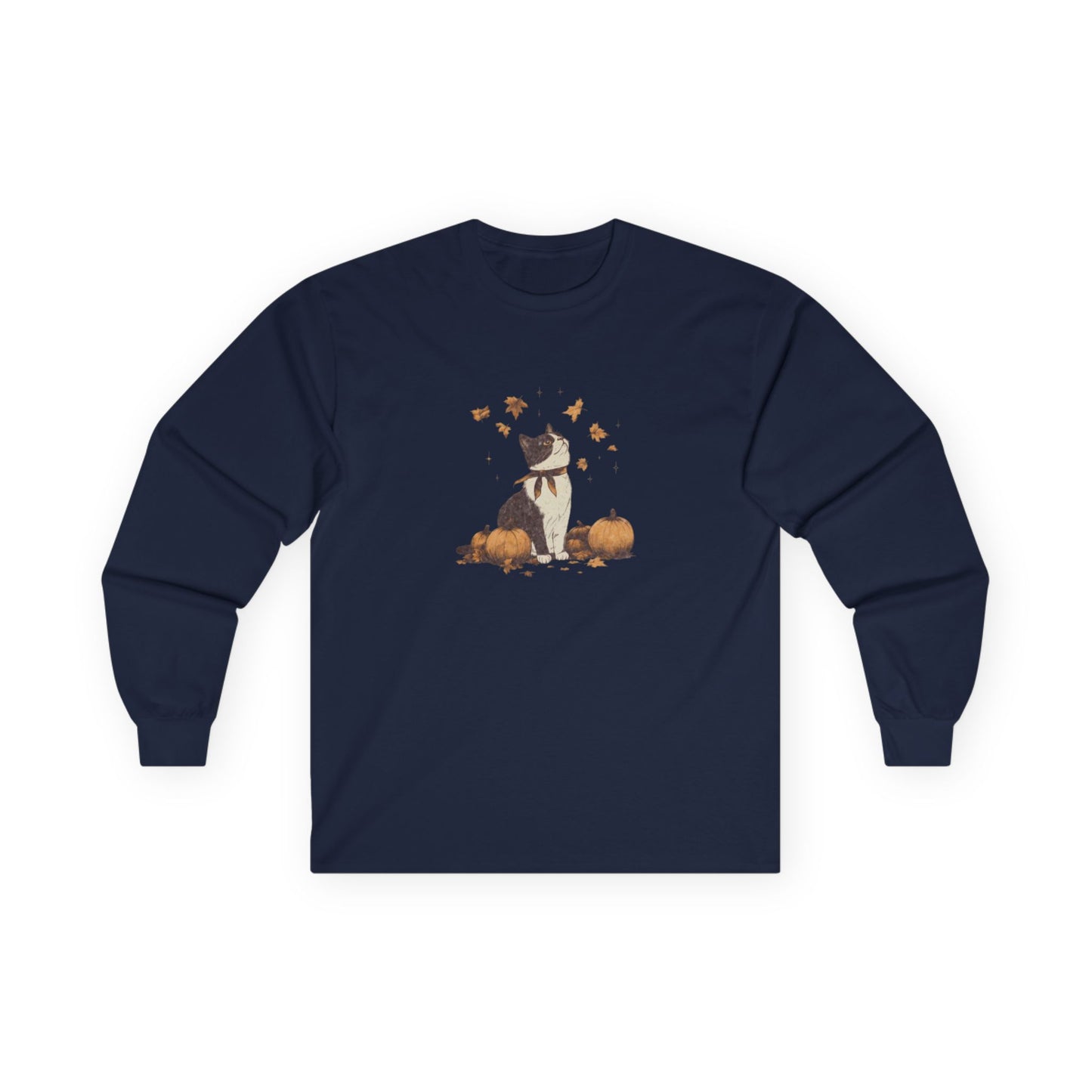 Cozy Fall Cat Long Sleeve Tee vintage