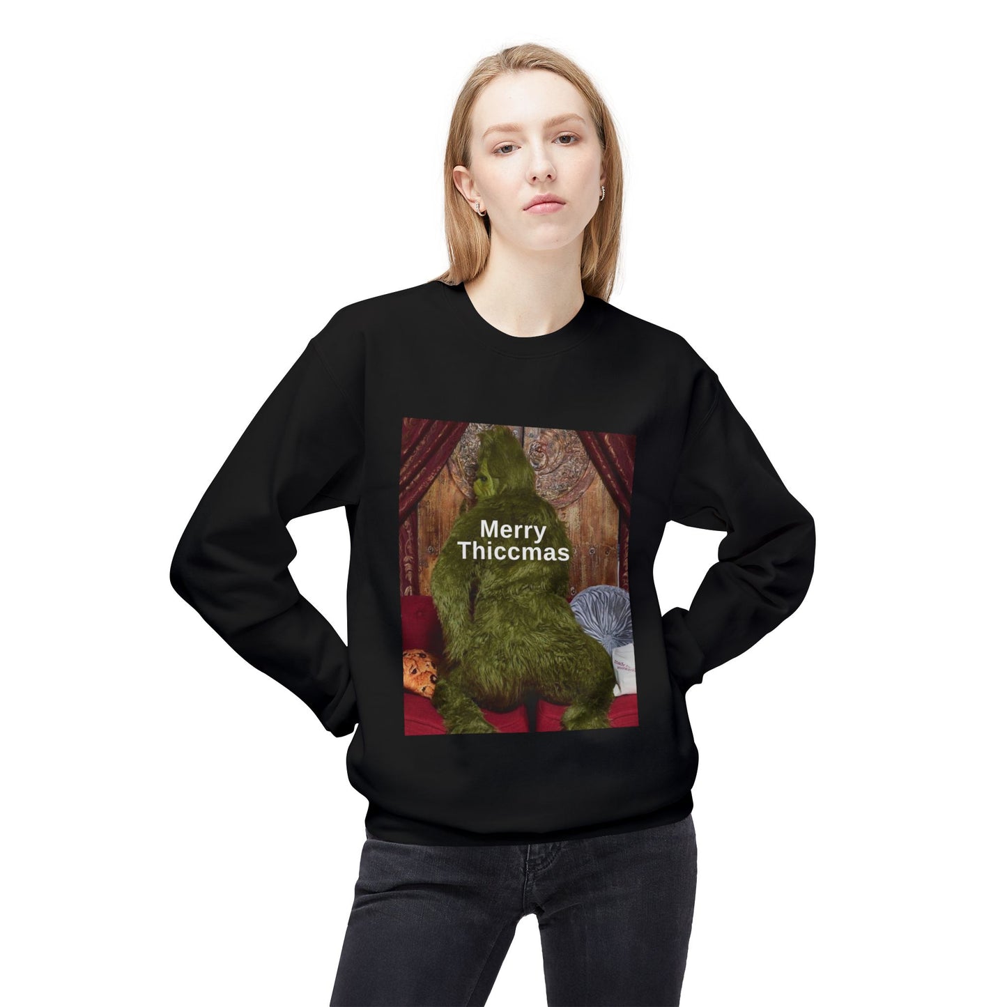 Friday Knights -  Merry Thiccmas grinch fleece sweater