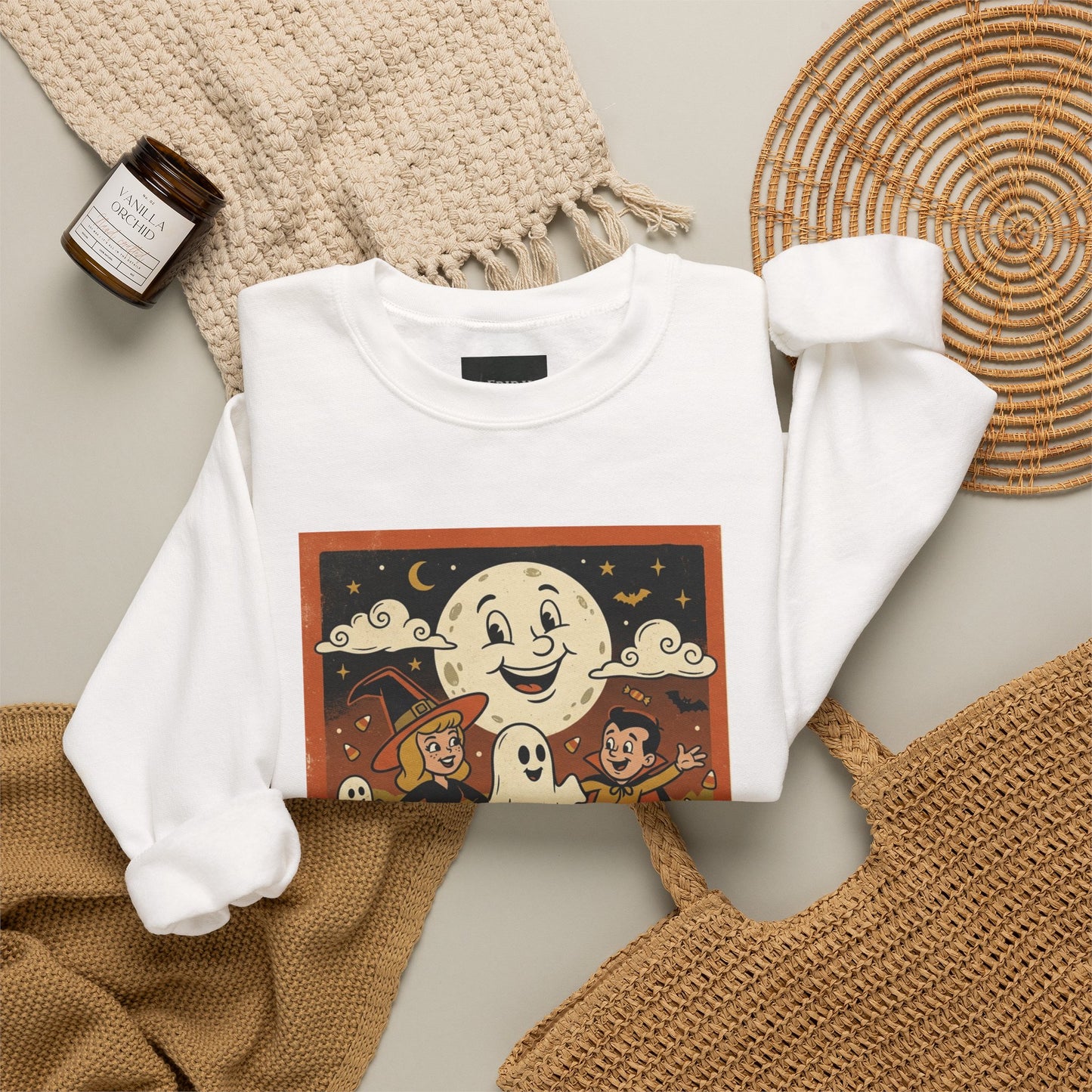 Friday Knights - Halloween Retro Crewneck Sweatshirt Trick Or Treaters