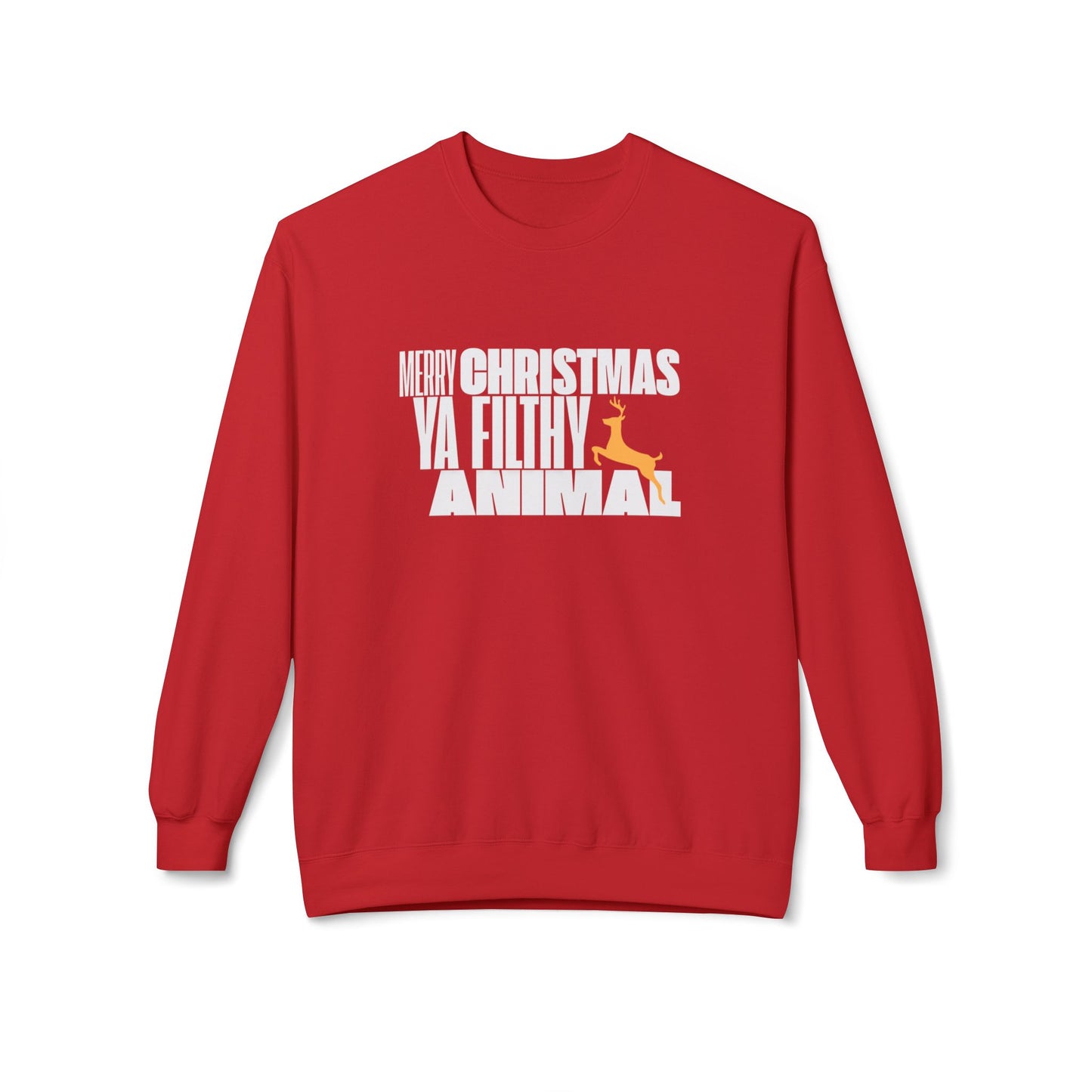 Friday Knights - Merry Christmas ya filthy Animal Fleece Crewneck Sweatshirt