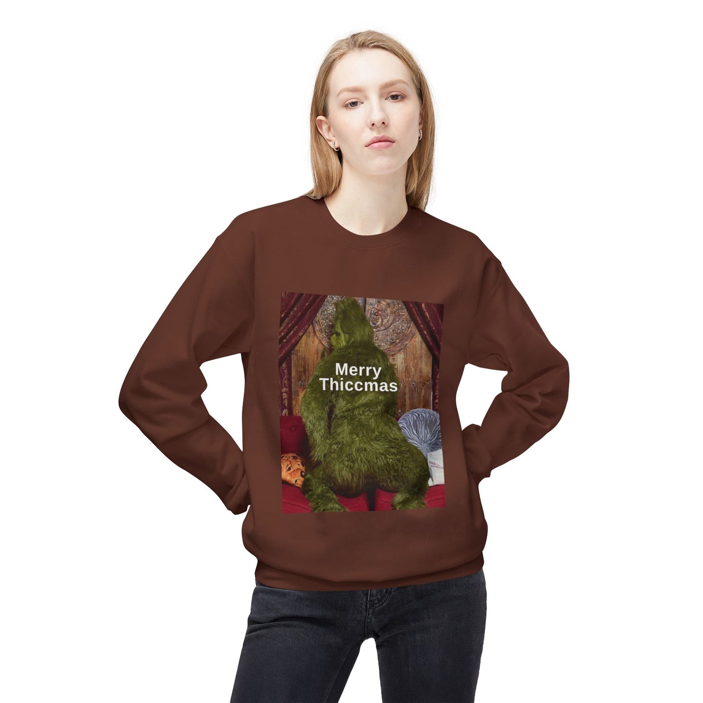 Friday Knights -  Merry Thiccmas grinch fleece sweater