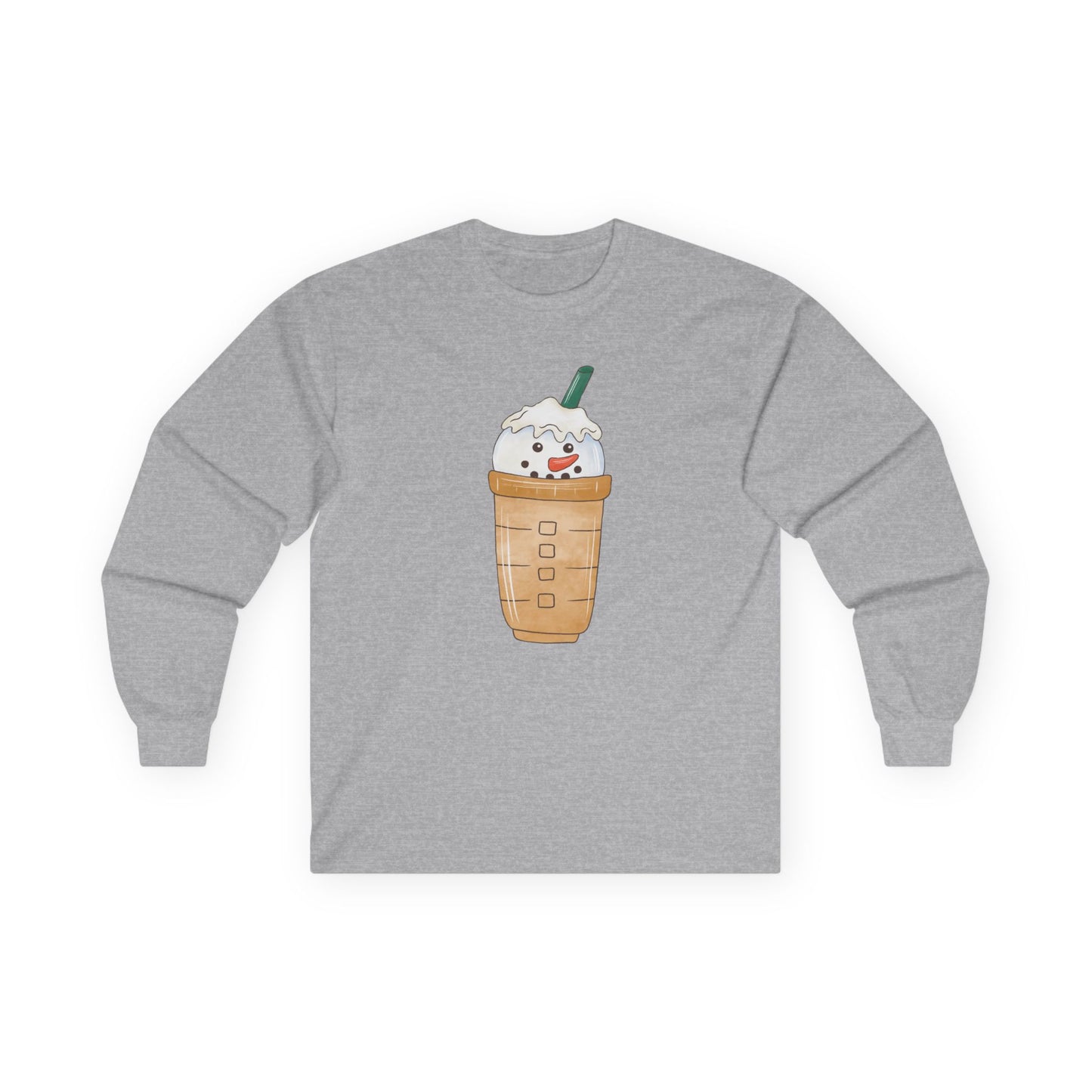 Friday Knights - Kawaii Snowman Frappuccino Long Sleeve Tee NONFLEECE