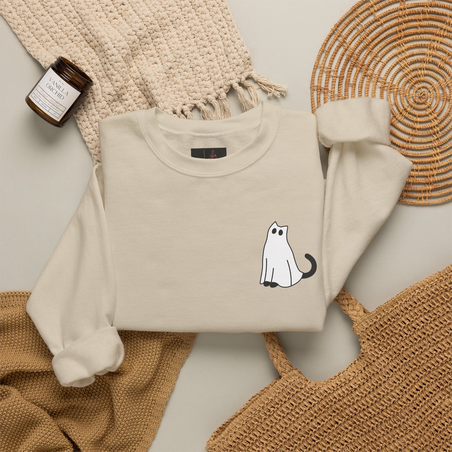 Friday Knights - Ghost Cat Crewneck Sweatshirt