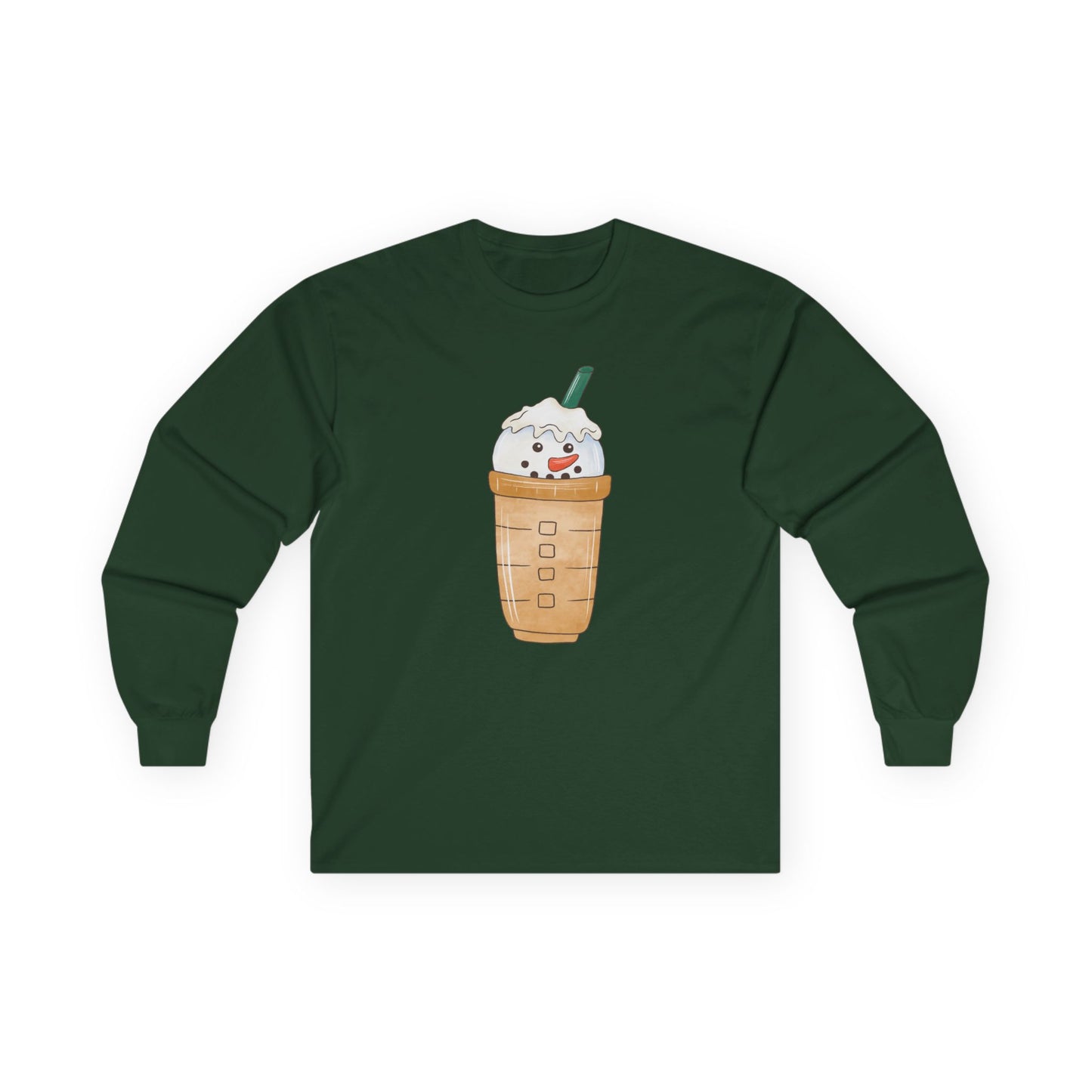 Friday Knights - Kawaii Snowman Frappuccino Long Sleeve Tee NONFLEECE