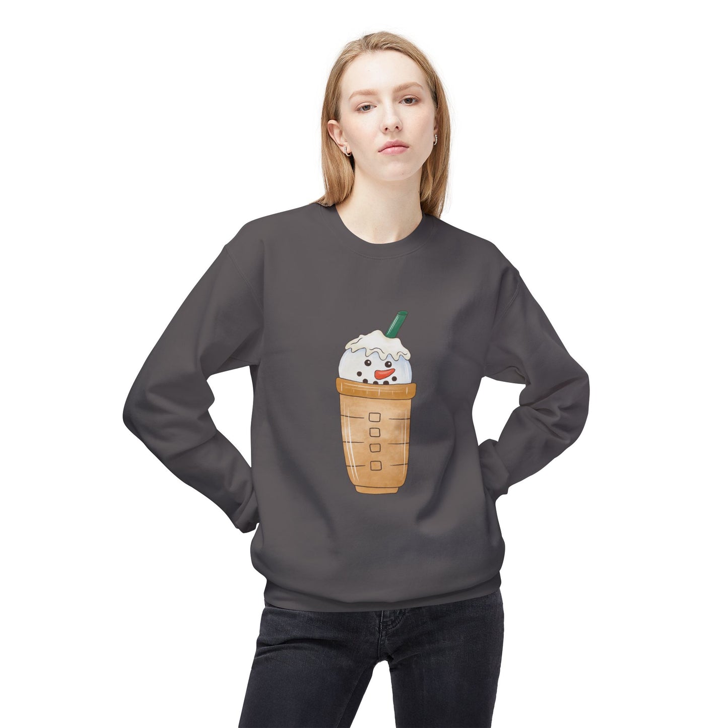Friday Knights -  Snowman Coffee Cup Frappe fleece Sweatshirt